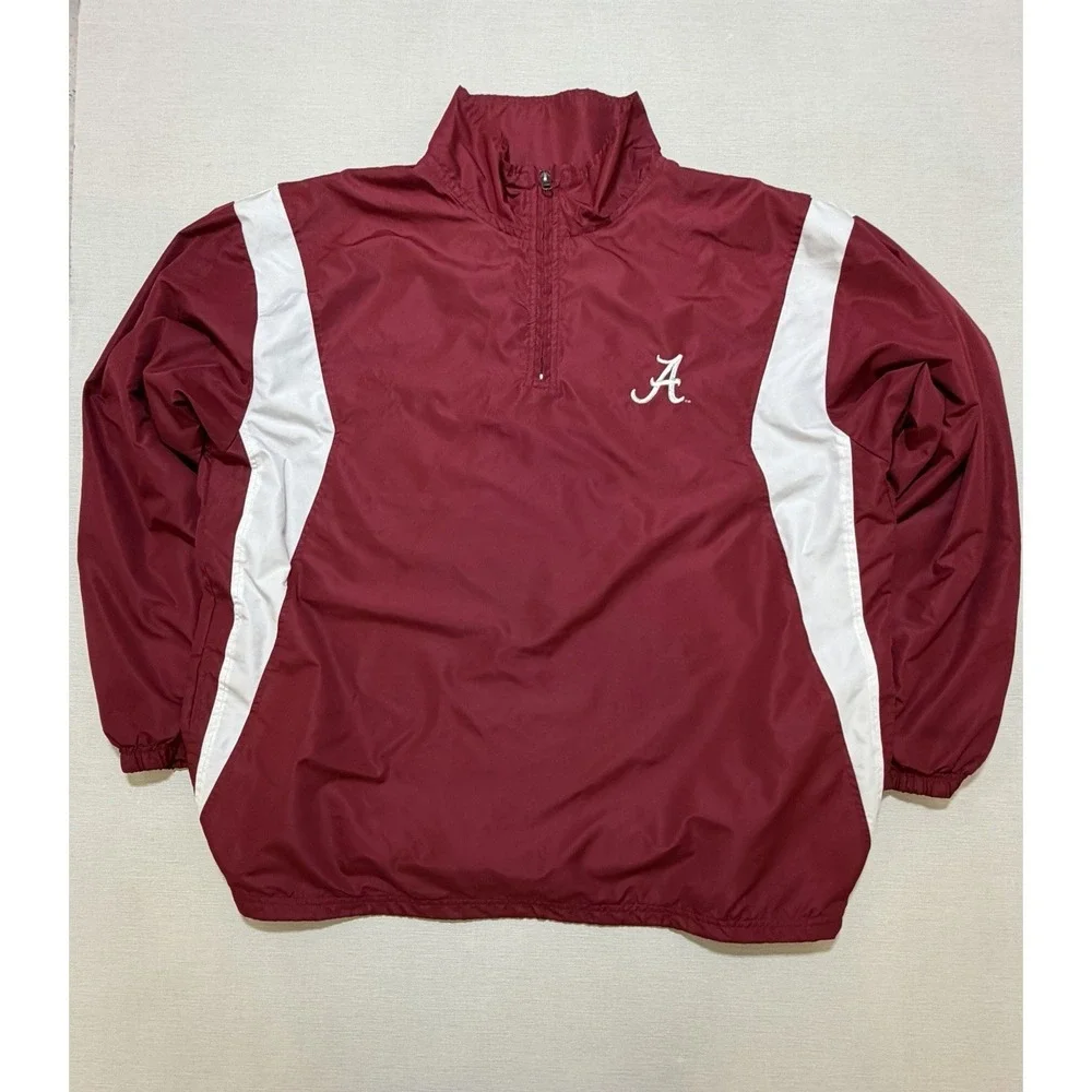 NCAA Alabama Crimson Tide 1/4 Zip Cord Pullover Windbreaker Jacket Men's Large